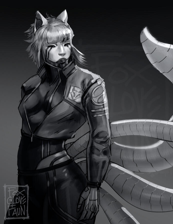 shaded half body sketch